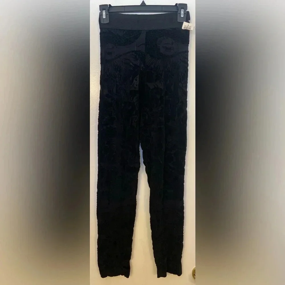 NWT Jean Paul Gaultier Maille Vintage 90's Velvet Evil Eye Leggings Black Size M